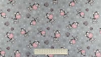 Fabric by the Metre - 044 Zebras - Grey